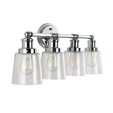 Beverly Iron/Seeded Glass Classic Cottage LED Vanity Light - JONATHAN Y